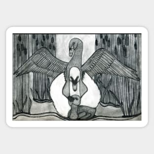 Swan Family Sticker